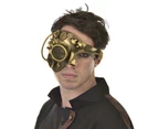 Gold & Black Steampunk Masquerade Half Face Mask