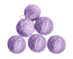 6Pcs Christmas Ball Ornament Handmade Soft Texture Decorate Foam Floral Bouquet Wool Winding Ball for Christmas-Light Purple
