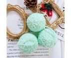 6Pcs Christmas Ball Ornament Handmade Soft Texture Decorate Foam Floral Bouquet Wool Winding Ball for Christmas-Light Green