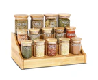 12 x SMALL GLASS JARS WITH BAMBOO LIDS 175mL | Spice Storage Canister Container Jar Wedding Favours Airtight Glass Bottles with Wood Looking Lid