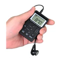 AM FM Radio,Mini Portable Pocket Radio Receiver with Earphone,Rechargeable Battery for Walk/Jogging/Gym/Camping (Black)
