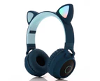 Wireless Bluetooth Headphones For Kids, Cat Ear Wireless/Wired Bluetooth Headset, Blue