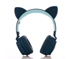 Wireless Bluetooth Headphones For Kids, Cat Ear Wireless/Wired Bluetooth Headset, Blue