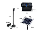 PROTEGE 10W Solar Powered Water Fountain Pump Pond Kit with Eco Filter Box