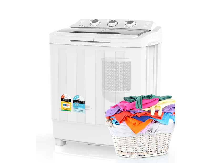 Advwin 4.6KG Mini Washing Machine Home Electric Washer Machine Twin Tub Laundry Washer