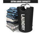 82L Large Laundry Basket (6 Colors), Collapsible Laundry Bag, Foldable Laundry Hamper, Folding Washing Bin (Light Blue, L)-82L