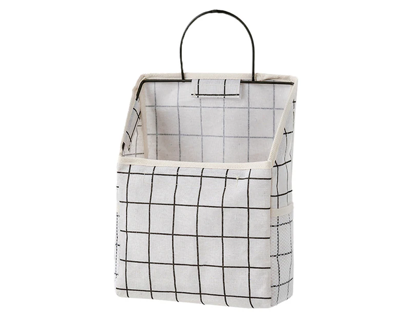 Large Multifunctional Linen Cotton Wall Hanging Storage Bag with Pockets-style3