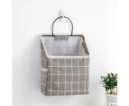 Large Multifunctional Linen Cotton Wall Hanging Storage Bag with Pockets-style2