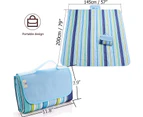 Beach Blanket Picnic Blanket Outdoor Rug Extra Large Waterproof Sandy Lightweight Camping Blanket Blue Line