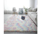 Soft Plush Floor Carpet Rug Mat Living Room Bedroom Rainbow