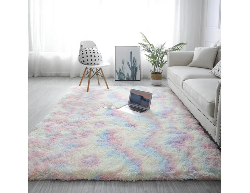 Soft Plush Floor Carpet Rug Mat Living Room Bedroom Rainbow