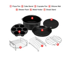 11Pcs Set 8" Air Fryer Accessories Cake Pizza BBQ Roast Barbecue Baking Pan Tray