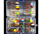 31Pcs/11Pcs Fishing Lures Baits Metal Fish Hooks Rotating Sequins Tackle Kit Box-31pcs