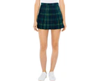 Women's Plaid Tennis Skirt,(Green Plaid,X-Large)