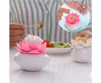 Cotton Swab Organizer Lotus Shape Swab Cosmetic Storage Toothpick Container Bathroom Decor Storage Box - Pink