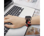 42/44/45mm Wristwatch Strap Multicolor Watch Accessories Weaving Soft Elasticity Smart Watch Band Replacement for Apple Watch 8-Black & Red