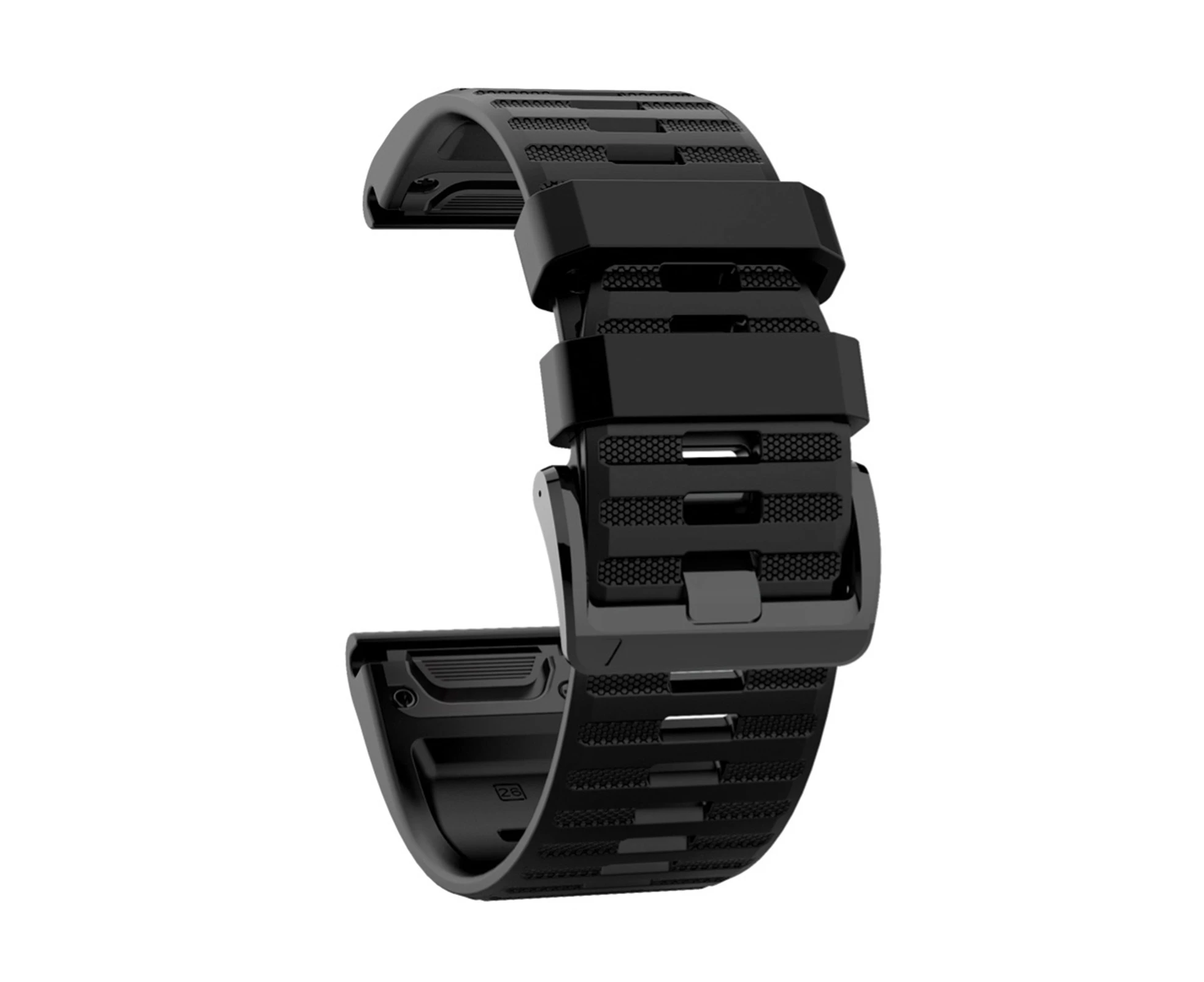 Centaurus 26mm Silicone Sports Watch Wrist Strap Band for Garmin Fenix 6X 5X 3 HR D2 Bravo-Black