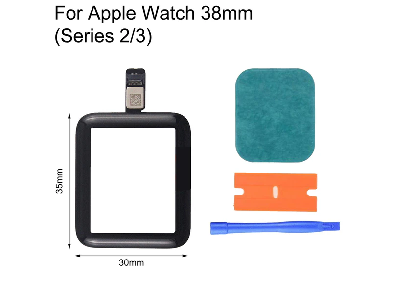 Watch Touch Screen Digitizer LCD Front Glass Cover Replacement with Flex Cable for Apple Watch Series 2/3 4 5 SE- For Apple Watch 38mm (Series 2/3)