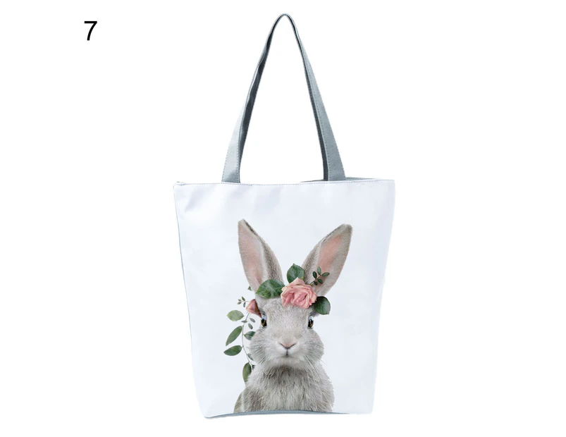 Bestjia Fine Craftmanship Zipper Foldable Shoulder Bag Cute Animal Print Large Capacity Top-Handle Bag for Daily Life - 7