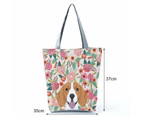 Bestjia Big Capacity Lady Shoulder Pouch Handheld Zipper Cute Pet Dog Print Tote Pouch for Work - 2
