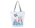 Bestjia Large Capacity Shoulder Pouch Solid Shoulder Strap Portable Family Parent-child Print Travel Bag for Work - 1