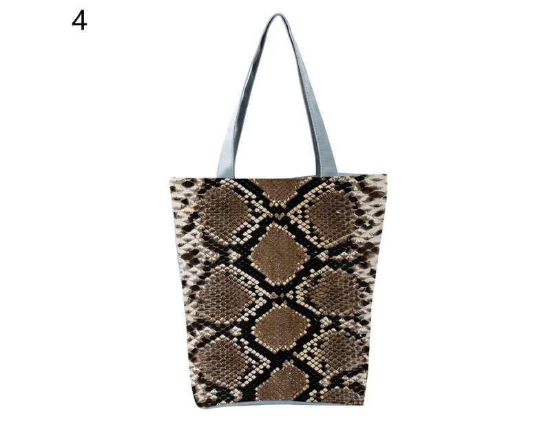 Bestjia Shoulder Bag Leopard Zebra-stripe Print Vintage Style Washable Sling Bag for Work - 4