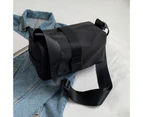 Shoulder Bag Adjustable Shoulder Strap Large Capacity Smooth Zipper Solid Color with Side Pocket Storage Oxford Cloth Women Crossbody Pouch Handbag - Black