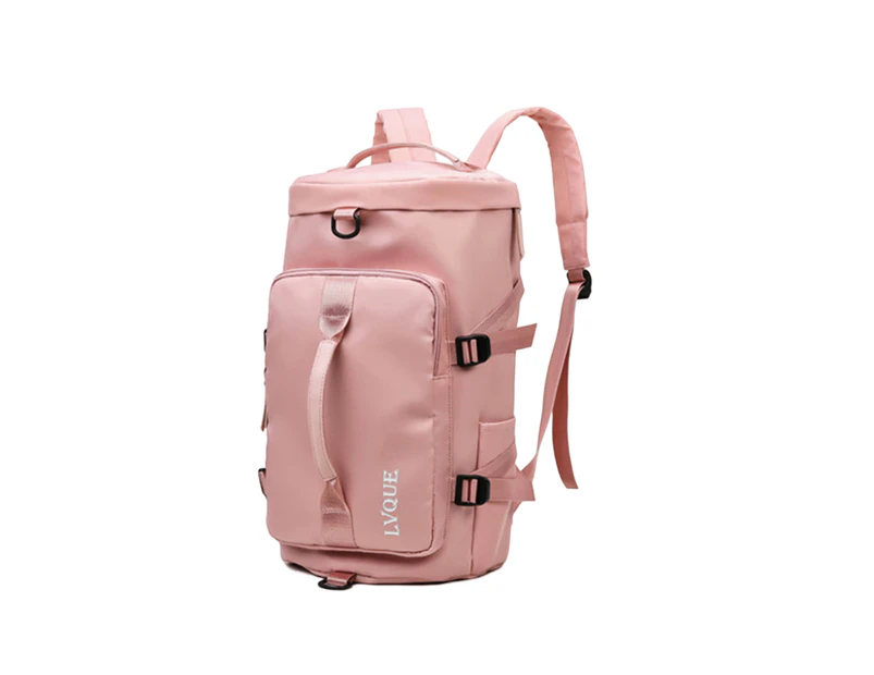 Gym Bag Waterproof Large Capacity Zipper Closure Adjustable Shoulder Strap Handle with Shoes Compartment Wet Pocket Duffle Bag Backpack S Light Pink