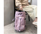 Gym Bag Waterproof Large Capacity Zipper Closure Adjustable Shoulder Strap Portable Handle with Shoes Compartment Wet Pocket Duffle Bag Backpack L Pink