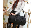 akd Women Men Folding Zipper Travel Bag Handbag Sports Fitness Luggage Duffle Pouch-S Black - Black