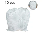 10 Pcs Non-Woven Color Shoe Bag With Drawstring Beam Mouth Design For Traveling/Carrying - White - 40 * 50 Cm