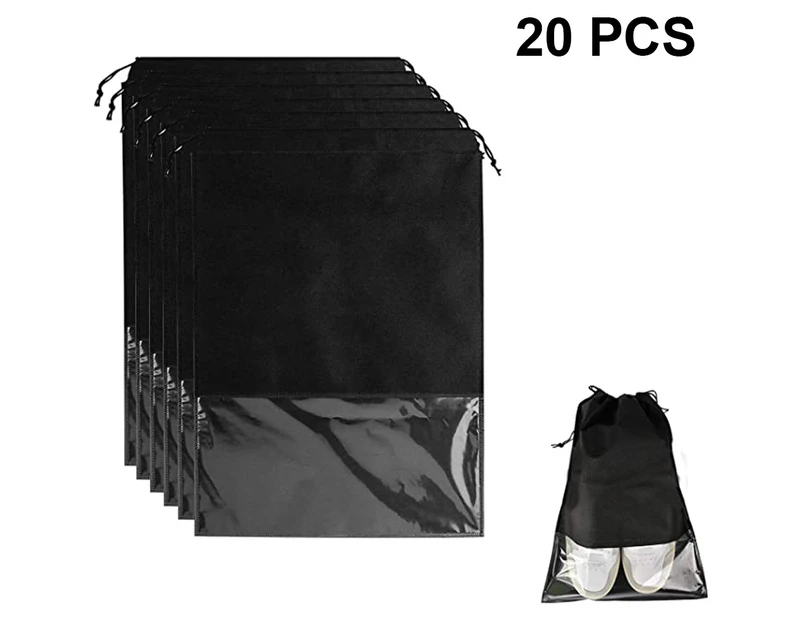 20 pcs Travel Shoe Bags Waterproof Portable Shoe Storage Pouch with Handle for Men & Women,light gray