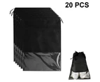 20 pcs Travel Shoe Bags Waterproof Portable Shoe Storage Pouch with Handle for Men & Women,black