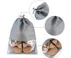 12 Pcs Travel Shoe Storage Bag Non-Woven Storage Bag Portable Shoe Bag 32*44Cm Gray