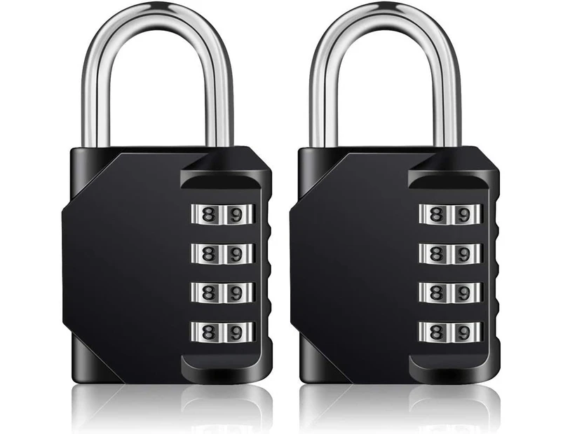 2pcs Combination Locker Padlock, 4 Digit Coded Padlock, Gym Lock, School Locker Lock, Weatherproof Combination Lock Outdoor