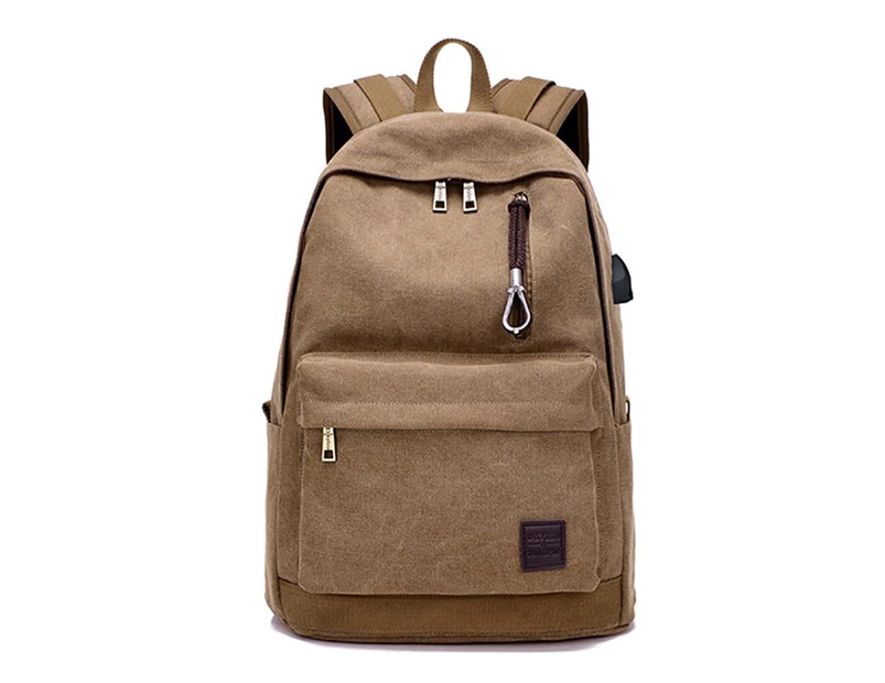 Backpack For Men Multifunctional Waterproof Urban Backpack For Laptop 15.6 Inch Usb Charging Gray Canvas Travel Bag For Man - Brown