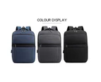 Mens Grey Backpacks Urban USB Charging Luxury Waterproof Laptop Bag 15.6-inch Multifunctional Portable Unisex Rucksack Man - Black