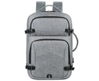 Mens Casual Backpack USB Charging Luxury Laptop Bag Waterproof Waxy Glue Gray Multifunctional Urban Business Rucksack Man - Light gray