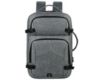 Mens Casual Backpack USB Charging Luxury Laptop Bag Waterproof Waxy Glue Gray Multifunctional Urban Business Rucksack Man - Black