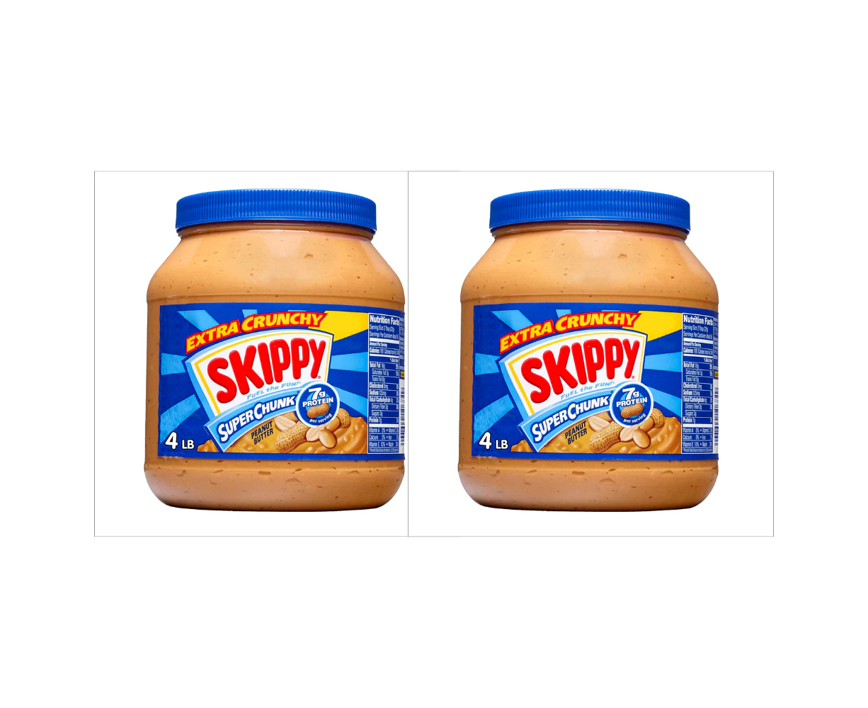 2 x Skippy Peanut Butter Extra Crunchy Super Chunk 1.81kg