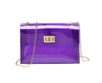 Transparent Women Crystal PVC Material Clear Chain Jelly Bags-Purple