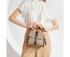Bestjia Women Shoulder Bag Multi Compartments Large Capacity Portable Vintage Crossbody Bag for Outdoor - Khaki