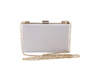 Bestjia Women Transparent Crossbody Acrylic Clutch Bag with Chain for Party/Wedding - White