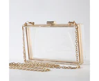 Bestjia Women Transparent Crossbody Acrylic Clutch Bag with Chain for Party/Wedding - White
