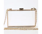 Bestjia Women Transparent Crossbody Acrylic Clutch Bag with Chain for Party/Wedding - Light Pink