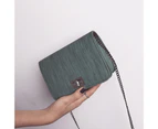 Bestjia Women Solid Color Faux Leather Square Shoulder Bag Handbag Crossbody Pouch - Green