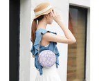 Bestjia Women Stylish Zipper Marguerite Print Round Shoulder Bag Handbag Crossbody Pouch - Orange