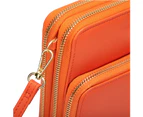 Bestjia Women Multi Pockets Zippers Mini Shoulder Bag Crossbody Phone Pouch Purse Wallet - Wine Red