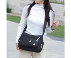 Bestjia Women Solid Color Multi Pockets Zip Shoulder Crossbody Bag Canvas Storage Pouch - Red