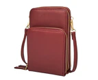 Bestjia Women Multi Pockets Zippers Mini Shoulder Bag Crossbody Phone Pouch Purse Wallet - Sky Blue